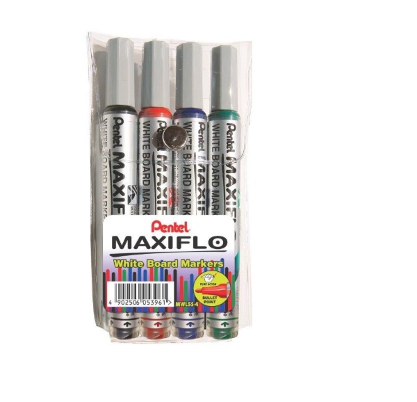MARKERS - WHITE BOARD PACK OF 4 PENTEL