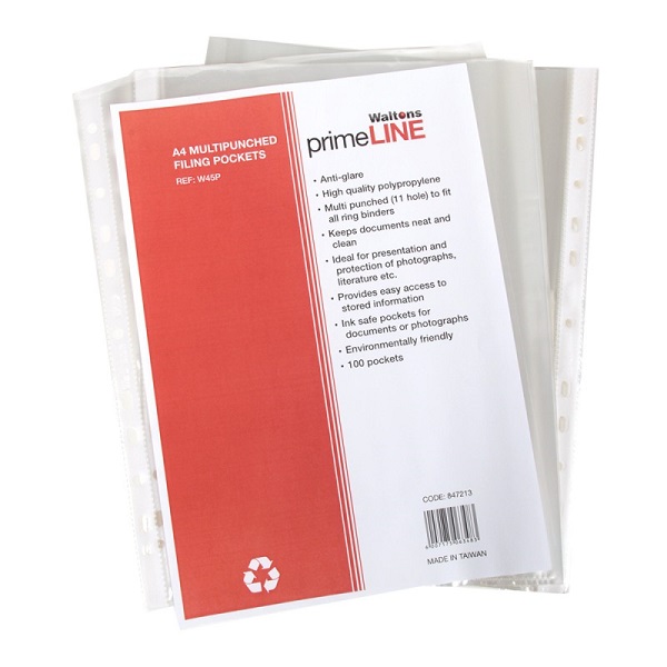 FILING POCKETS PRIMELINE A4 W45P: 847213