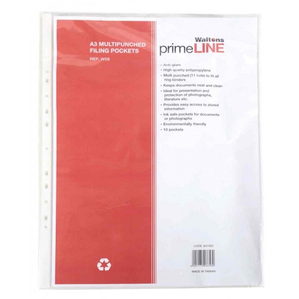 FILING POCKET A3 PRIMELINE-PKT10