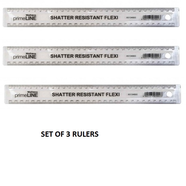 RULER PLASTIC 30CM SET OF 3