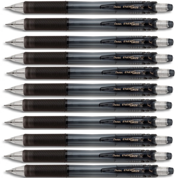 PENCIL CLUTCH PL107 ENERGIZE 0.7 BLACK PENTEL X 10