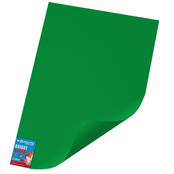 PAPER BOARD A1 BRIGHT GREEN BRD234 160GSM WRAPPED