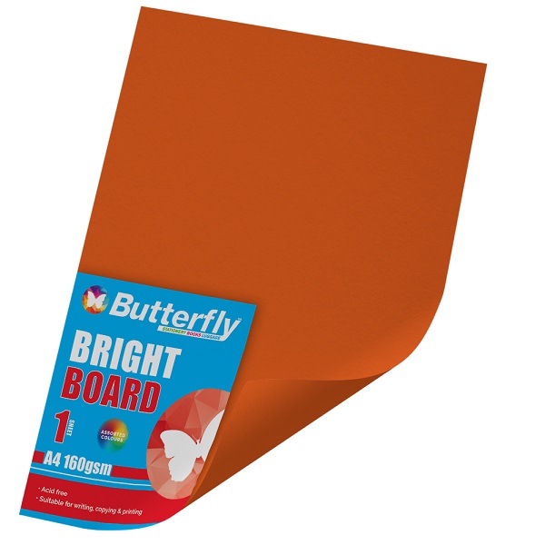 PAPER BOARD A1 BRIGHT ORANGE BRD234 160GSM WRAPPED