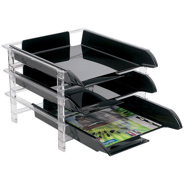 LETTER TRAY VISION 9414 3 SET BLACK BANTEX B9414-1