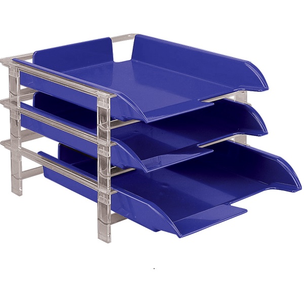 LETTER TRAY VISION 9414 3 SET BLUE BANTEX B9414-01