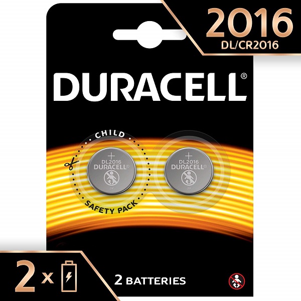 BATTERIES DURACELL 3V LITHEUM CR2016 - PACK 2