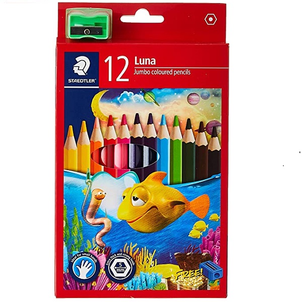 PENCIL STAEDTLER 1290C COLOURED JUMBO 12+SHARPNR