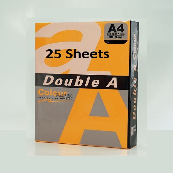PAPER COLOUR DOUBLE A NEON ORANGE A4 80GSM