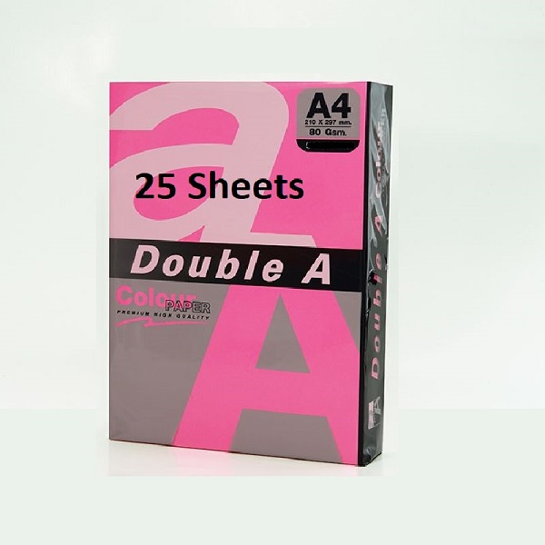 PAPER COLOUR DOUBLE A NEON PINK A4 80GSM