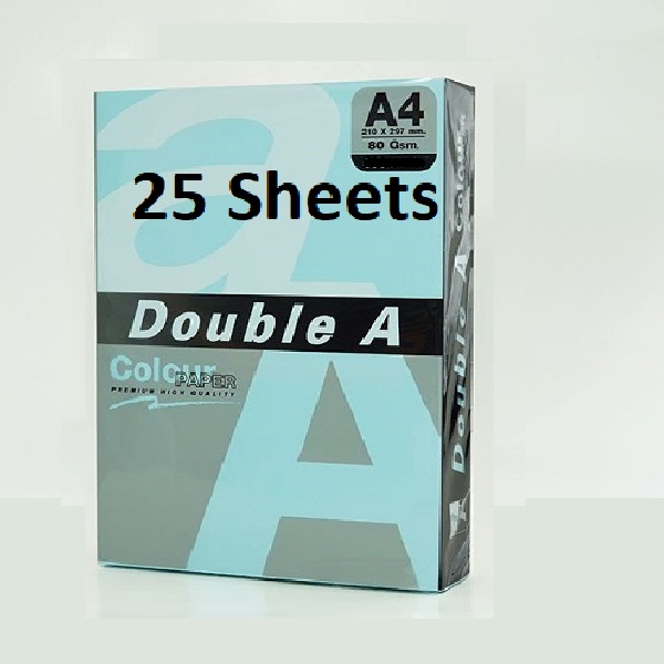 PAPER COLOUR DOUBLE A PASTEL BLUE A4 80GSM