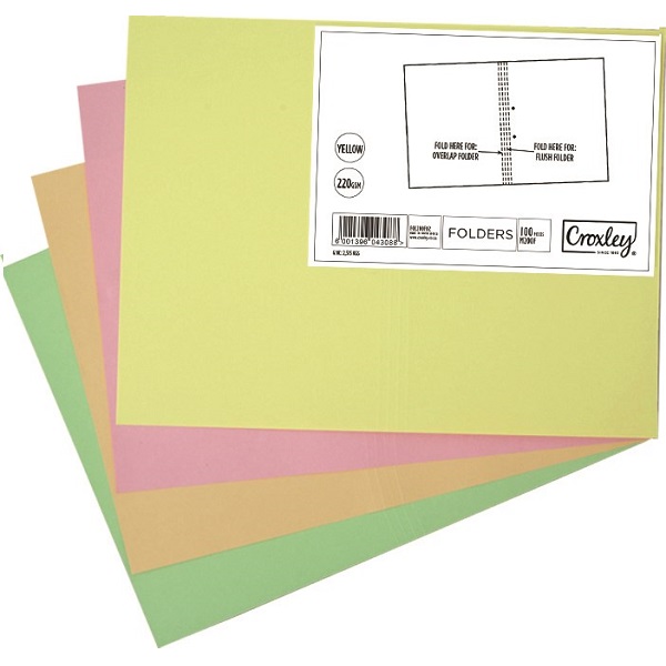 FOLDER MANILLA YELLOW CROXLEY 220 GSM