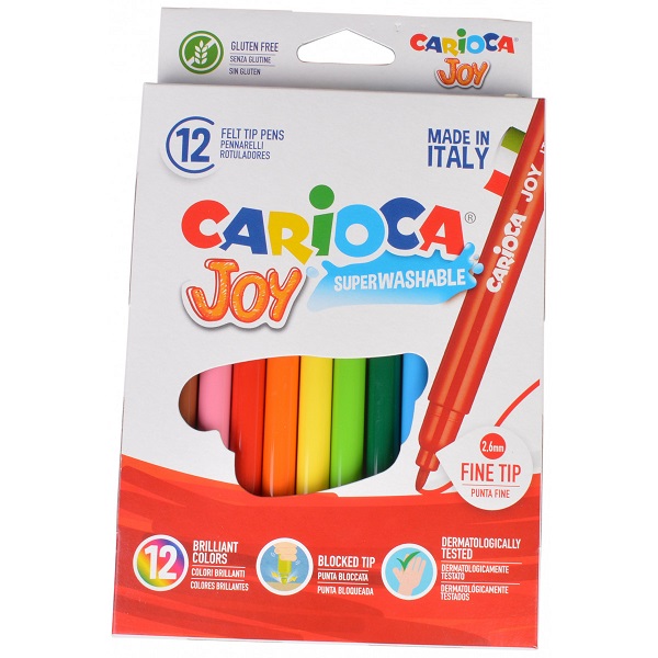 MARKER CARIOCA JOY FIBER TIP ASS 12'S