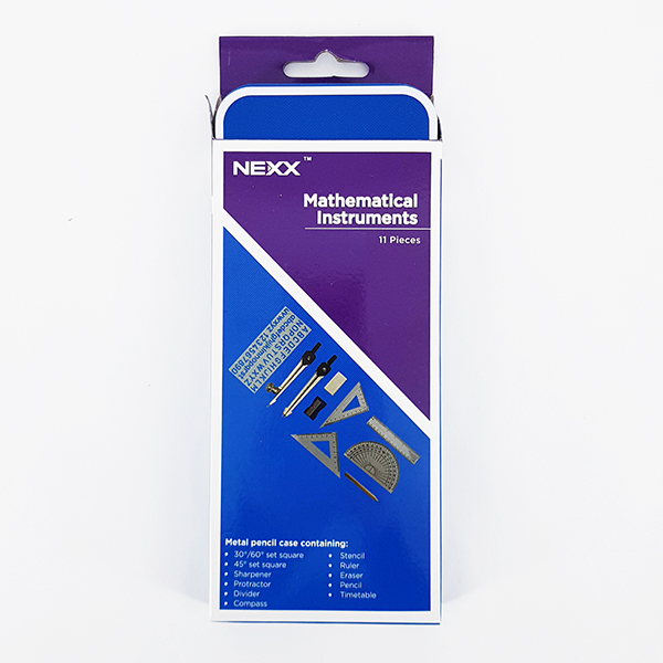 MATHEMATICS INSTRUMENT SET NEXX 11 PIECE